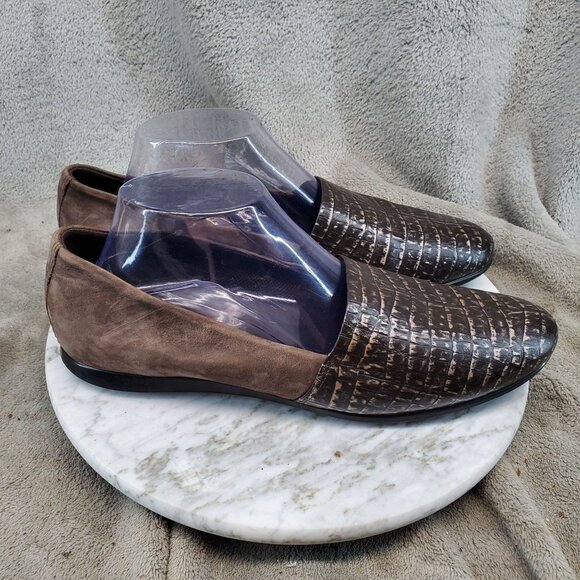 Ecco Shoes Womens EU 42 US 11 Brown Leather Touch Ballerina 2 Flats - Picture 5 of 10